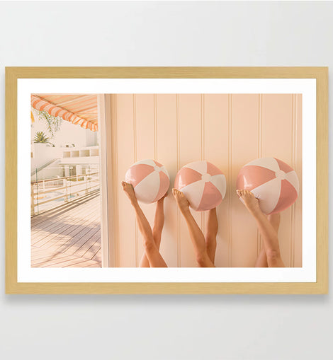 Beachball Cabana Art Print