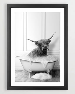 Cow in the Tub Art Print