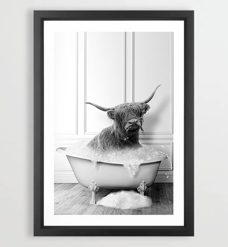 Cow in the Tub Art Print