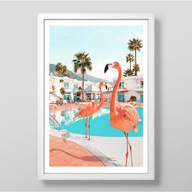 Florida Flamingos Art Print