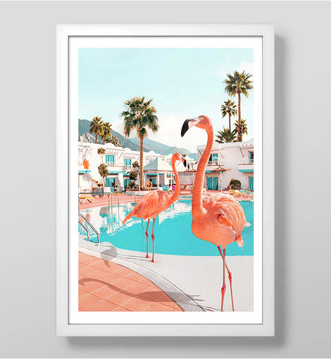 Florida Flamingos Art Print