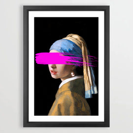 Pearl Earring Abstract Art Print