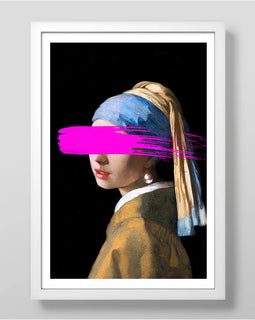 Pearl Earring Abstract Art Print