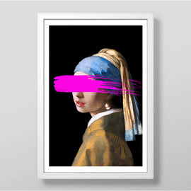 Pearl Earring Abstract Art Print