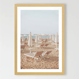 Umbrellas on the Sand Art Print