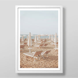 Umbrellas on the Sand Art Print