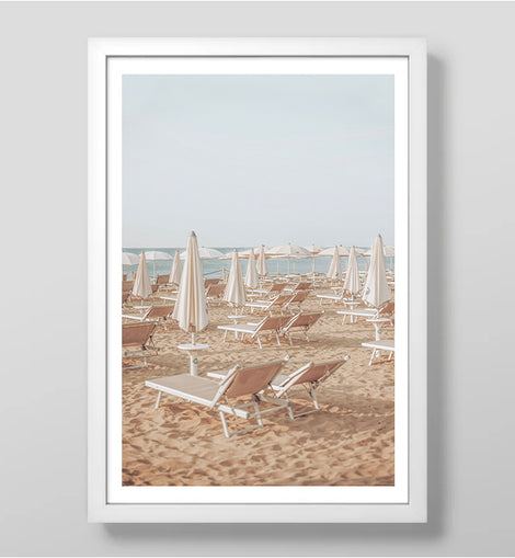 Umbrellas on the Sand Art Print