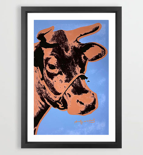 Warhol Cow Blue Art Print