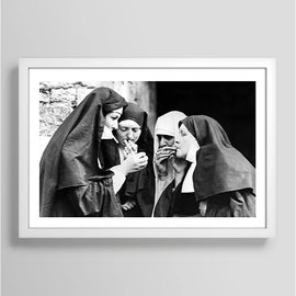 Smoking Nuns Art Print