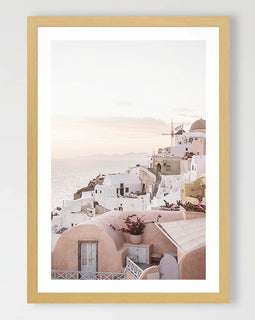 Santorini Windmill Art Print