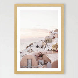 Santorini Windmill Art Print