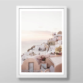 Santorini Windmill Art Print